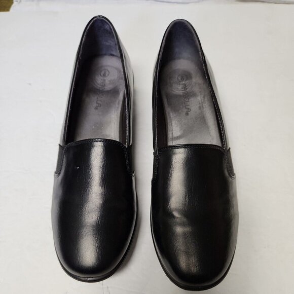 MARBELLA  BLACK SLIP ON CAREER PUMPS SHOES SIZE 9 M - Picture 1 of 7